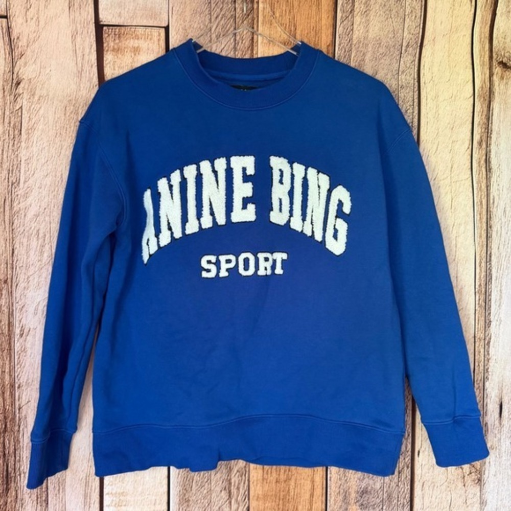 Anine Bing Royal Blue 'Anine Bing Sport' Crewneck Sweatshirt